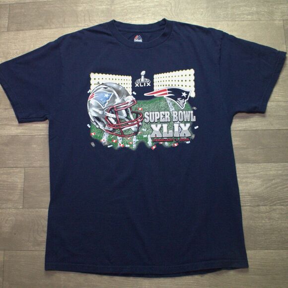 2015 Super Bowl XLIX PATRIOTS NFL Short Sleeve T-Shirt Men's Size L - Picture 2 of 3